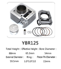 YBR125 for motorcycle cylinder kit with piston, piston ring,gasket, clip, pin